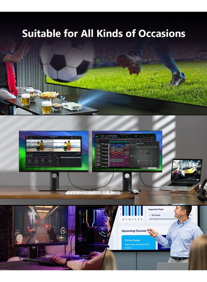 USB C to DisplayPort 1.4 Cable 2m[HDR, 8K@60Hz, 4K@144Hz, 2K@240Hz] - Image 5