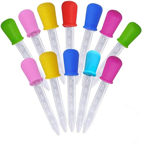 BELLARMOR 5ml Liquid Dropper Medicine Silicone Clear Plastic Eye Dropper No BPA Silicone and Plastic Pipettes for Kids 12 Pack