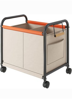 BLOOMING TIME Toys Organizer Toy Storage Trolley Rack, Toy Sundries Storage Basket Rack, Bedroom Living Room, Four Wheeled Large Capacity Widened Movableï¼ŒBeige  - Image 1