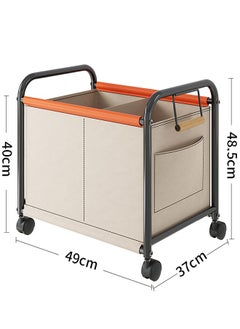 BLOOMING TIME Toys Organizer Toy Storage Trolley Rack, Toy Sundries Storage Basket Rack, Bedroom Living Room, Four Wheeled Large Capacity Widened Movableï¼ŒBeige  - Image 2