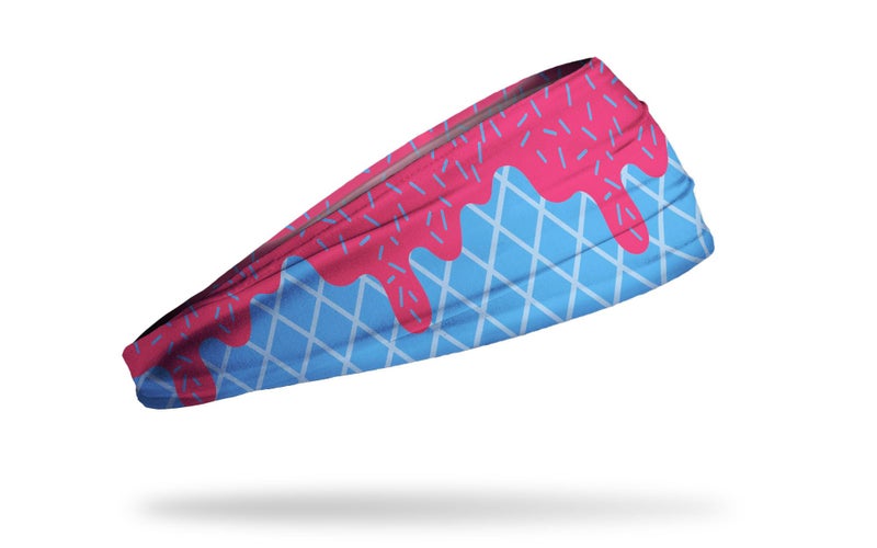 JUNK Brands Big Bang Lite Headband - Moisture-Wicking, Performance Fabric, Non-Slip, Sports Sweatband for Men & Women - One Size - Hot Blue Scoop - Image 2