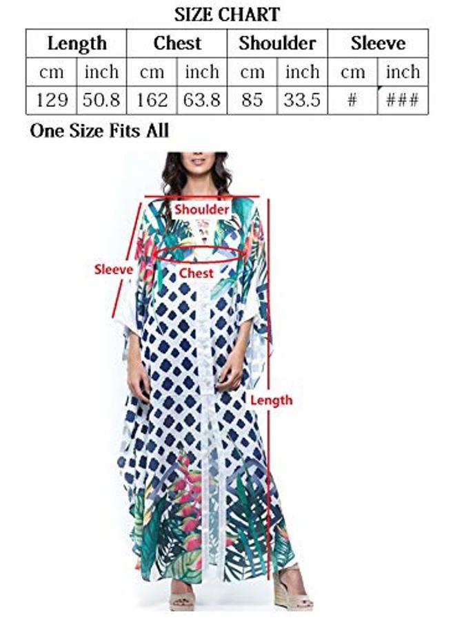 YouKD Cotton Hollow Up Floral Loose Caftan Boho Beach Bikini Cover Up Dress Plus Size Loungewear for Women - Image 5
