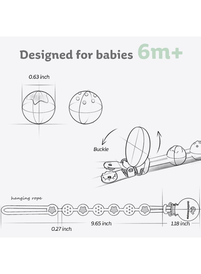 Cuddle Campus مشبك مصاصة سيليكون كادل كامبوس بتصميم قطعة واحدة عبوة من 2 مشابك بيكي مرنة ناعمة مع نسيج لصبي وفتاة 6 أشهر - Image 2