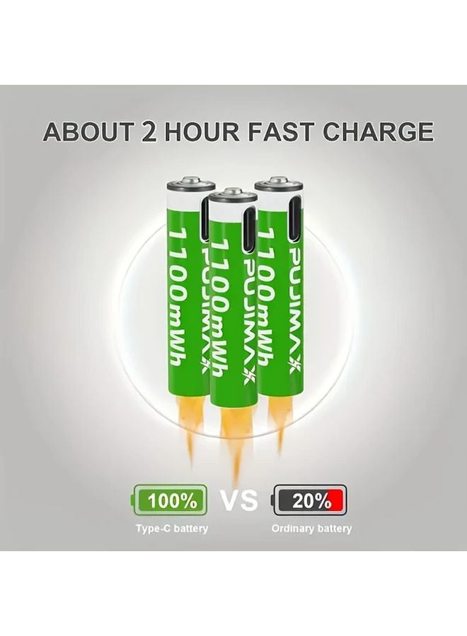 Pujimax AA 8pcs AAA 8pcs Rechargeable Lithium Batteries Type C Fast Charging 1500 Cycles - Image 4