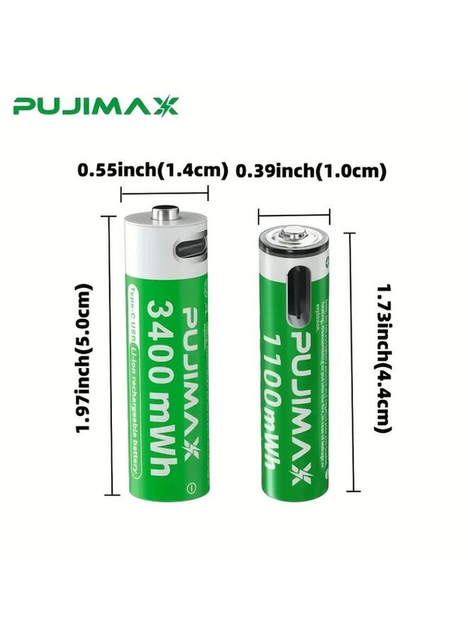 Pujimax AA 8pcs AAA 8pcs Rechargeable Lithium Batteries Type C Fast Charging 1500 Cycles - Image 5