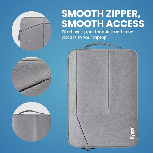 Dyazo 14.1 Inch Laptop Sleeve/Case Cover with Charger Pouch Compatible for HP, Acer, Asus, Samsung, Razer, Microsoft, MacBook & Other All Note Book & Laptops (Grey) (Three Pocket 14.1 (Grey)) - Image 5