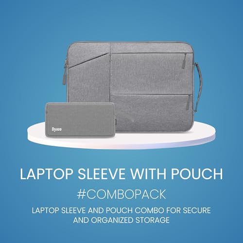 Dyazo 14.1 Inch Laptop Sleeve/Case Cover with Charger Pouch Compatible for HP, Acer, Asus, Samsung, Razer, Microsoft, MacBook & Other All Note Book & Laptops (Grey) (Three Pocket 14.1 (Grey)) - Image 2