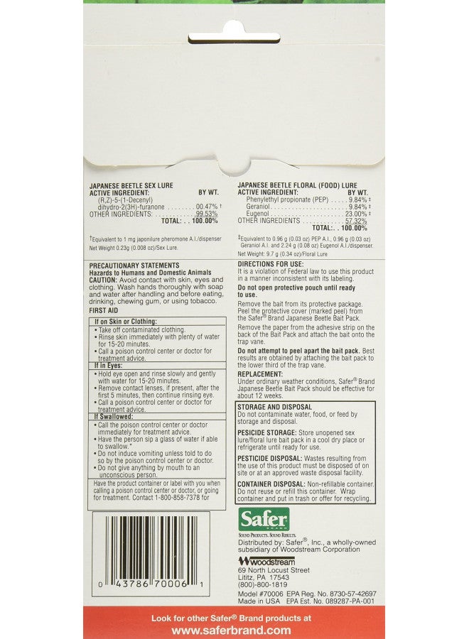 Safer Brand 70006 Japanese Beetle Trap Bait Replacement - Image 2