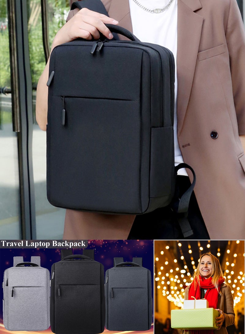 TokFaa Laptop Backpack Business Travel Water Resistant Work Backpack with USB Charging Port Durable College School Computer Bag Bookbag for Men & Women Fits 17 Inch Notebook(Black) - Image 3