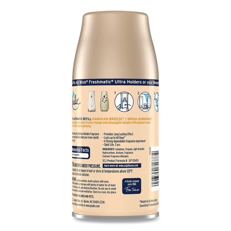 Glade Automatic Air Freshener  Hawaiian Breeze  6.2 oz  6/Carton (337689) - Image 4
