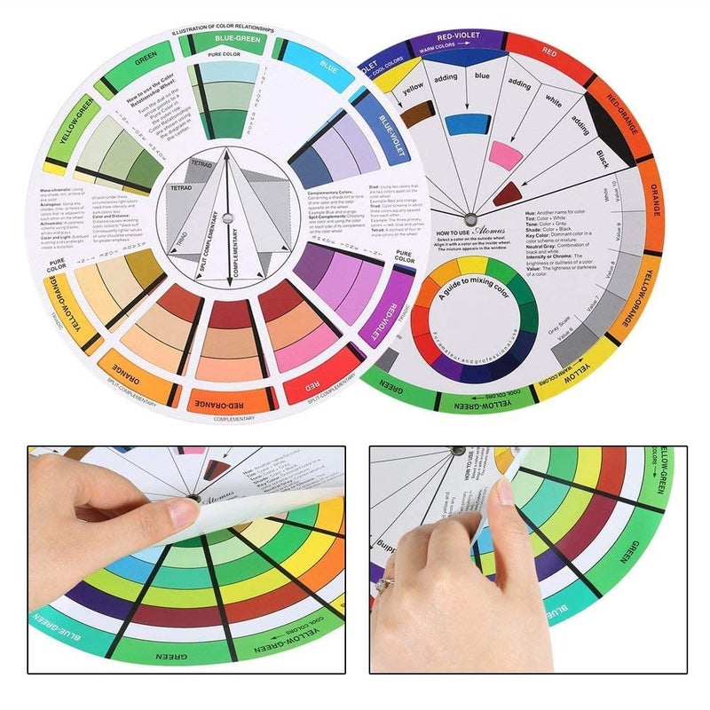 deziine deziine�1 PCS BIG Color Wheel Card � A Handy Color Mixing Guide for Students, Amateurs and Professionals � Definitions, Color Relationships, Color Wheel and More(9.4INCH)  - Image 5