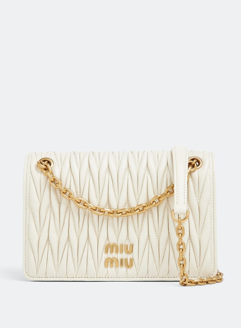 حقيبة صغيرة من جلد النابا المبطن، حقيبة كروس بودي نسائية، حقيبة كتف نسائية، حقيبة يد نسائية، حقيبة سفر نسائية، بيضاء - 19 سم