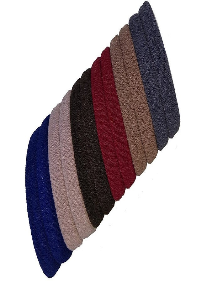 FOK Set Of 50 Pcs Multi Dark Colored Elastic Hair Ties Bands Headband Ponytail Holder - Image 1