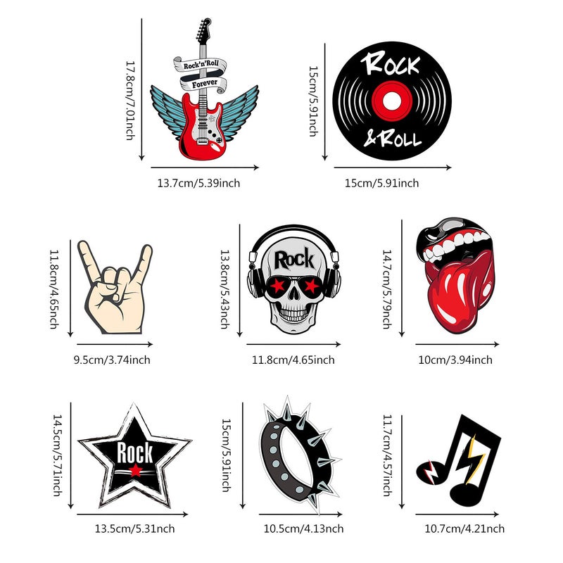 Blulu 30 Pcs Rock and Roll Theme Music Party Foil Swirl Decorations Retro Hanging Swirls Ceiling Decorations for 50s 60s Disco Party Event Supplies - Image 5