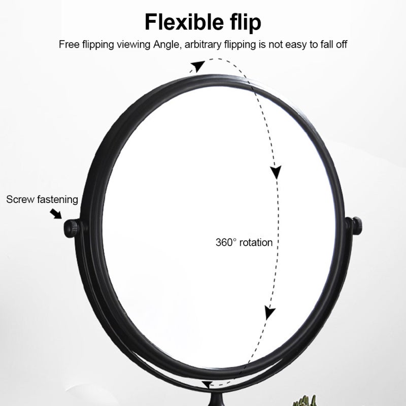 Magnifying Mirror 8-Inch Black Corrosion Resistant Double Sided 1:1 and 1:3 Magnification - 360° Rotation Wall Mounted Mirror with Extendable Arm for Bathroom Vanity - Easy Installation Nordic Style A - Image 4