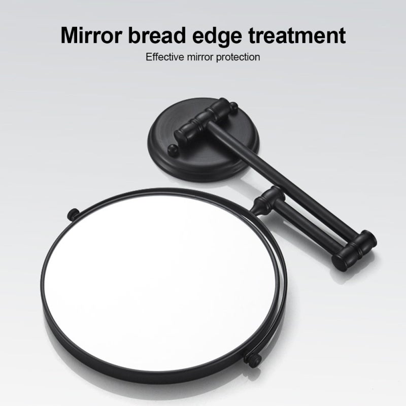 Magnifying Mirror 8-Inch Black Corrosion Resistant Double Sided 1:1 and 1:3 Magnification - 360° Rotation Wall Mounted Mirror with Extendable Arm for Bathroom Vanity - Easy Installation Nordic Style A - Image 3