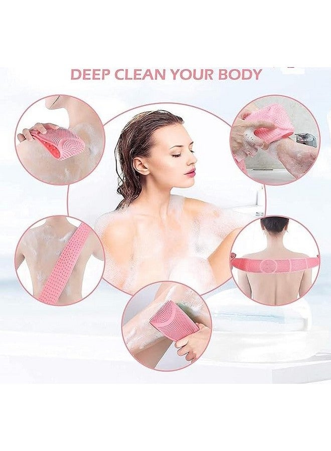 LAVI Double Side Bathing Silicone Body Back Scrubber Brush for Skin Deep Cleaning Massage Extra Long Exfoliating Body Scrubber With Handle for Men and Women - Image 3