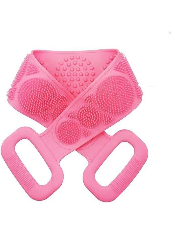 LAVI Double Side Bathing Silicone Body Back Scrubber Brush for Skin Deep Cleaning Massage Extra Long Exfoliating Body Scrubber With Handle for Men and Women - Image 1