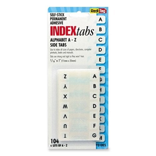 Redi-Tag فهرس علامات أبجدية دائمة من ريدي-تاج - 104 × علامة - مطبوعة A-Z - 104 / ... - Image 2