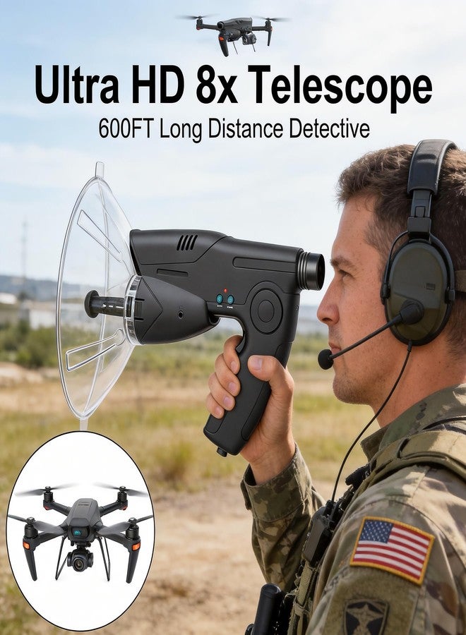 HAUSBELL Parabolic Listening Kit-Bionic Ear & 8X Monocular with Headphones - Image 4