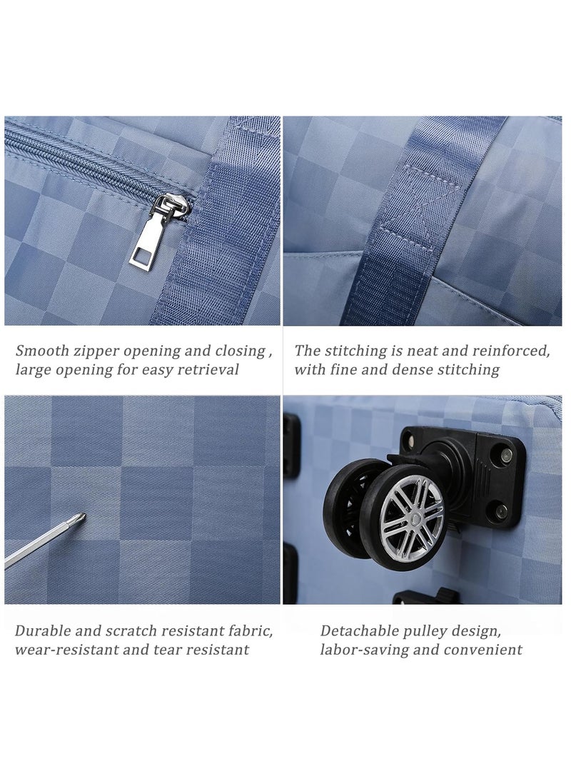 DUNISO Expandable Foldable Duffel Bag Suitcases, Detachable Rolling Wheels, Rolling Duffle Bag With Wheels, Suitcases With Wheels, Carry on Luggage (Black) - Image 3