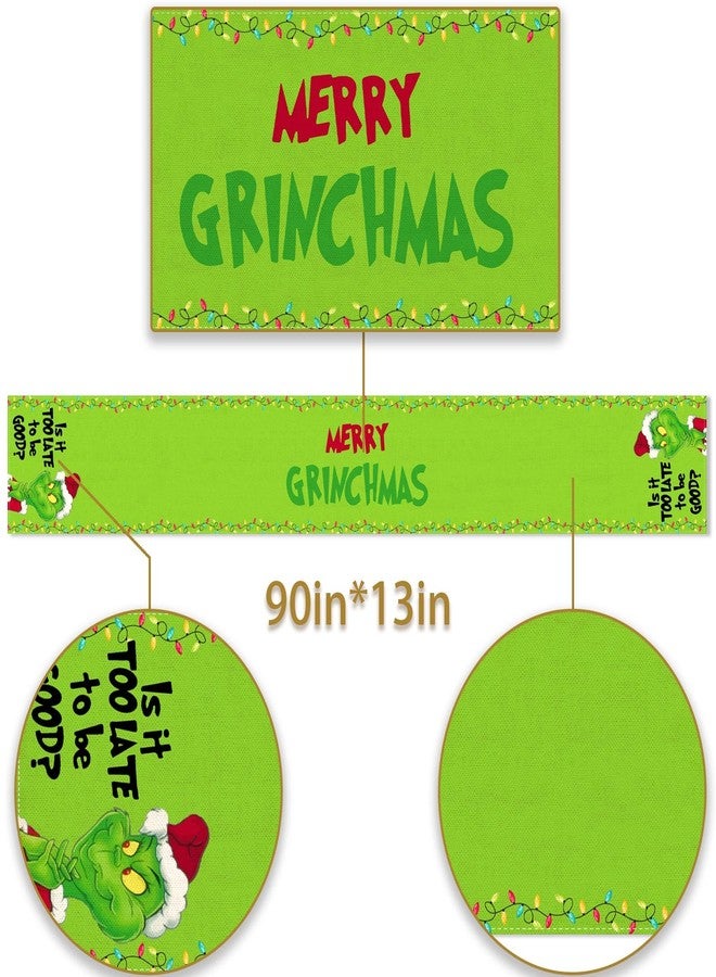 Pudodo Green Christmas Table Runner Xmas Buffalo Plaid Check Winter Holiday Party Decoration Fireplace Kitchen Dinning Home Decor 90Inches Long - Image 5