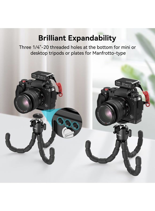 SmallRig X-T5 L-Shape Grip for FUJIFILM X-T5 Camera, Built-in Quick Release Plate for Arca, 1/4"-20 Holes, Ergonomic Silicone Handgrip, Shutter Button (Black) - 4260 - Image 5