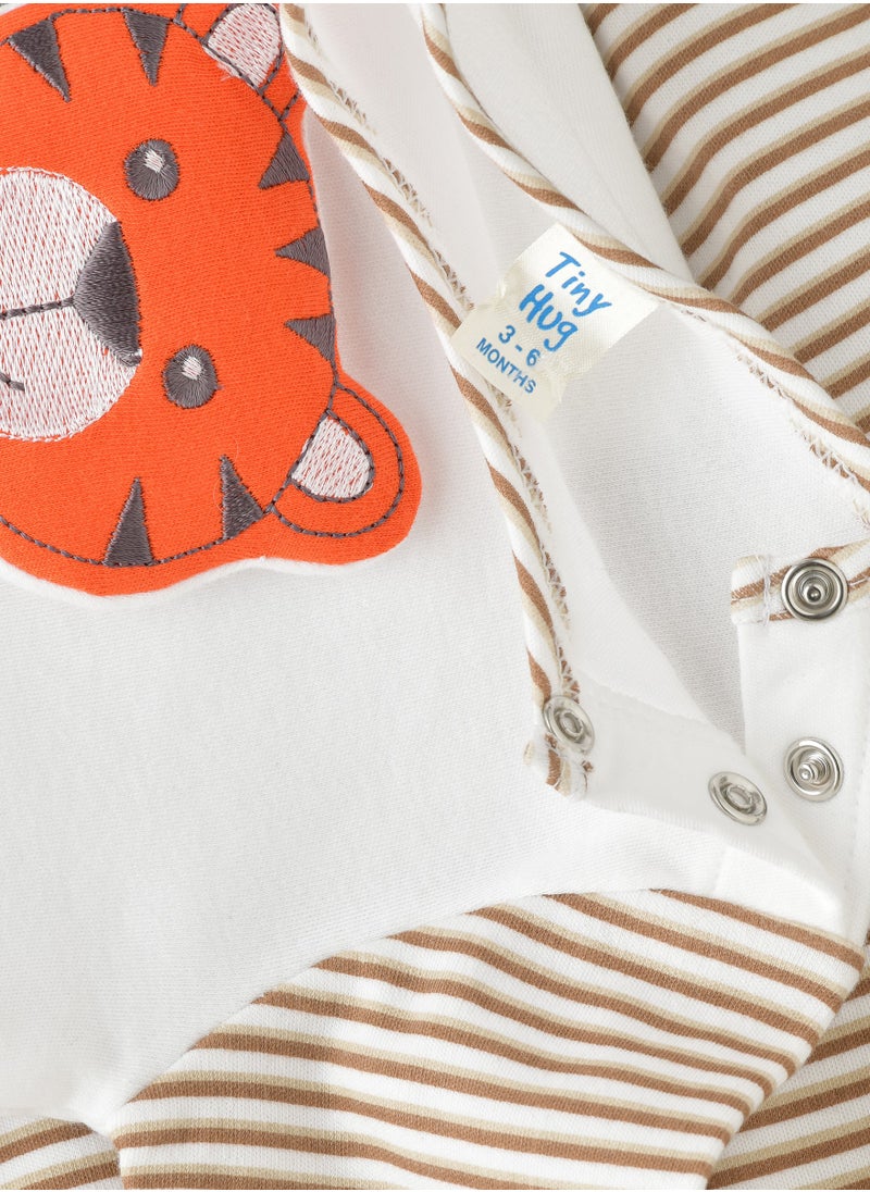 Tiny Hug Sleepsuit of Cotton for Boys, Soft and Comfortable Cotton, Perfect for Everyday Wear and Easy Diaper Changes  - Image 4