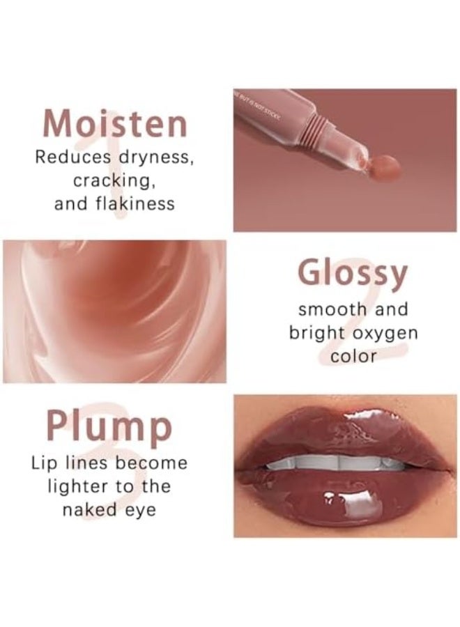 OCHEAL Lip Gloss for Women, Hydrating Tinted Lip Balm, Natural Glossy Sheer Lip Stain, Lightweight, Plumping, Non Sticky, Long-Lasting, Anti-Wrinkle Lip Butter, Cruelty-Free & Vegan - Image 5