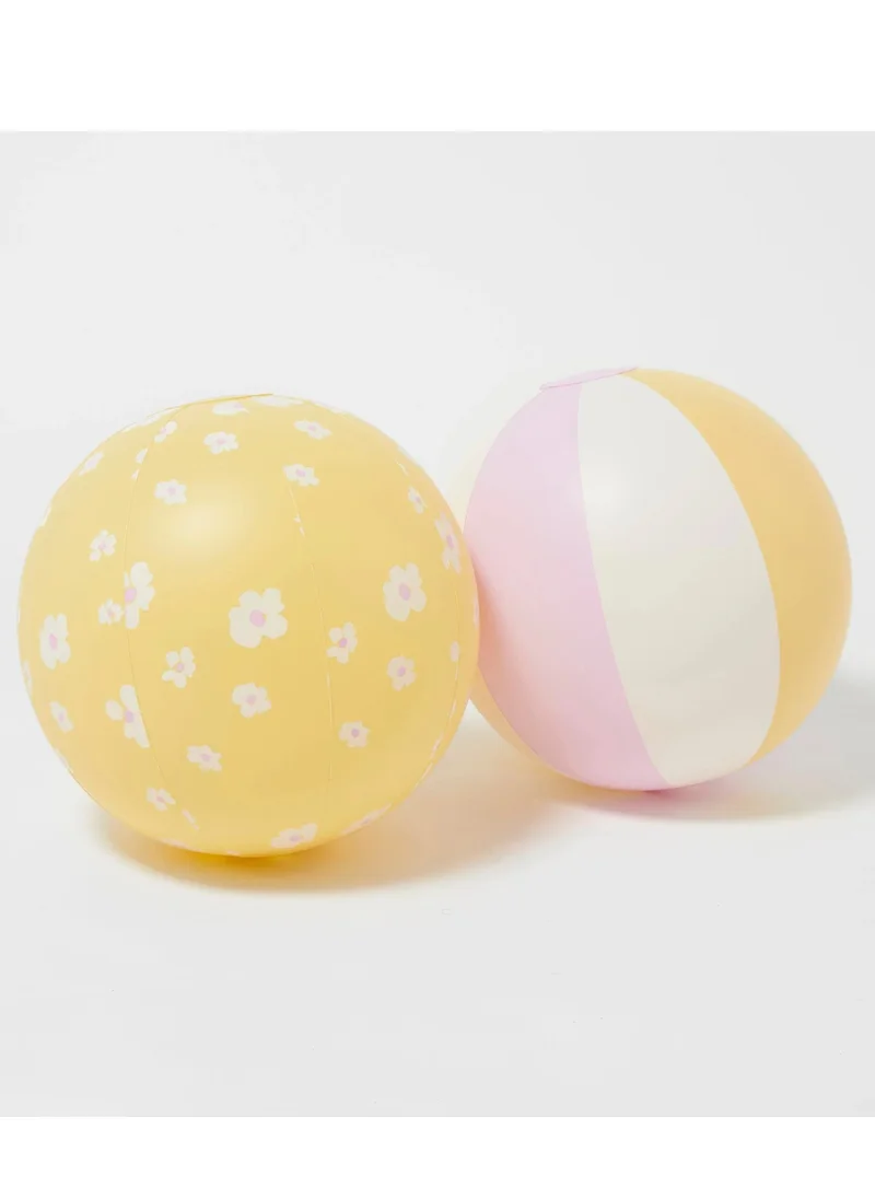SUNNY LIFE Kids Inflatable Beach Ball Set – 2 Pack | Pastel Pool Balls for Kids | Summer Water Toys | Outdoor Play Beach Balls | Lightweight Bouncy Ball Set for Pool, Beach & Backyard Fun