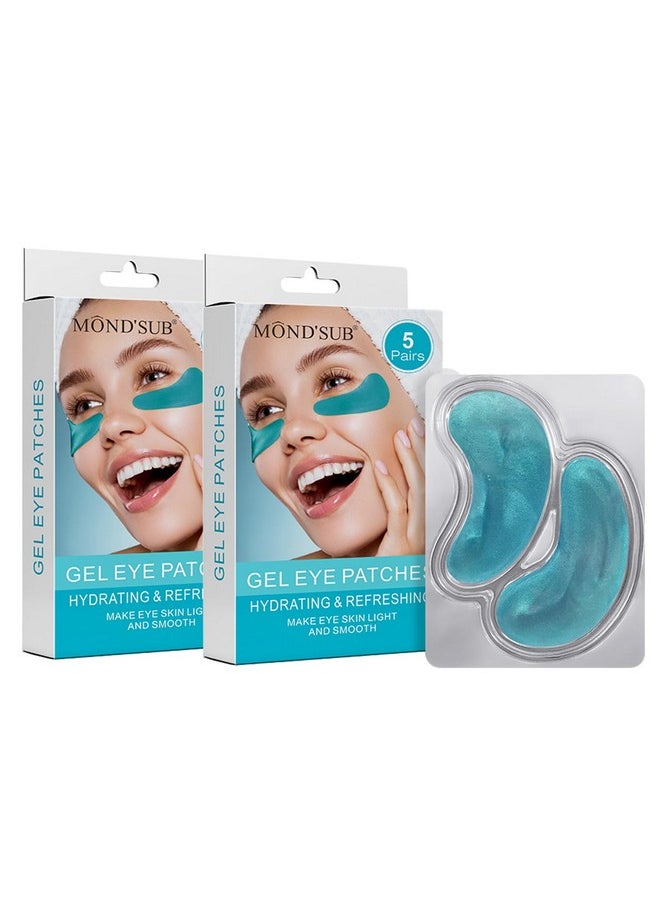 Mond'sub - Premium Under Eye Patches Gel Eye Patches Hydrating & Refresh For Puffy Eyes Under Eye Bags & Dark Circles Natural Collagen Eye Gels Pads Crystal Antiaging Eye Mask (Light Blue) - Image 1