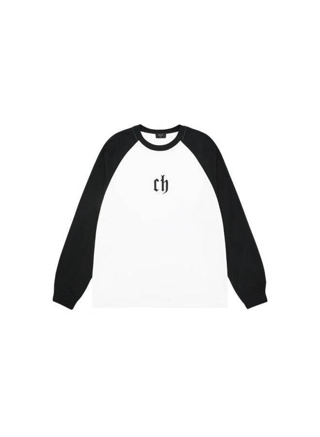Chinism Men's Long Sleeve T-shirt With Letter Print, American Trendy Brand Contrasting Color Pure Cotton Top, Casual Loose Breathable Clothing Undershirt - Image 4
