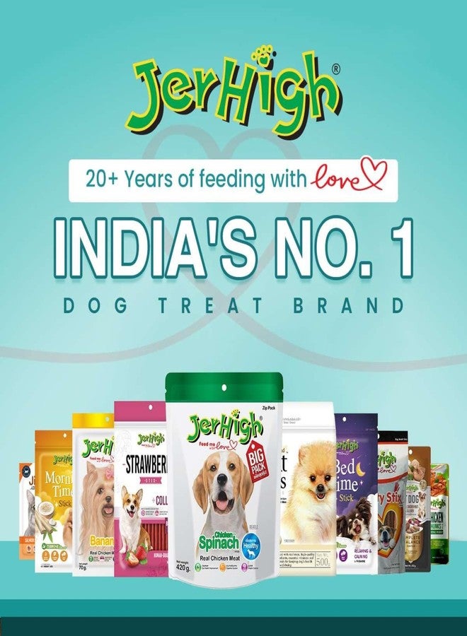 JerHigh Dog Treats Carrot+ Spinach+ Banana +Blueberry +Strawberry +Salami + Bacon +Cookie +Jerky +Duck +Liver +Milk Made Combo 14P,All Life Stages - Image 5
