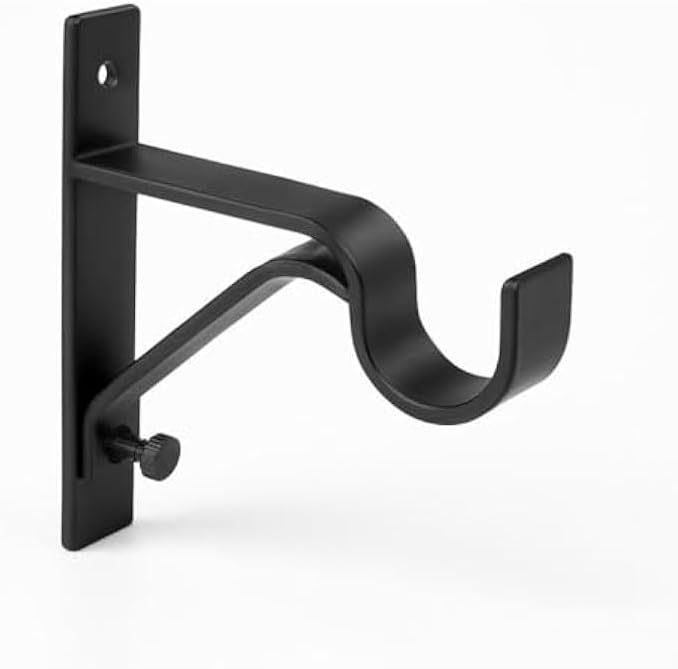 FITTO حاملات قضبان الستائر العالمية من فيتو - دعم قابل للتعديل ثقيل الوزن للتثبيت على الحائط والسقف لقضبان الستائر وملحقات الستائر، تناسب معظم القضبان - Image 1