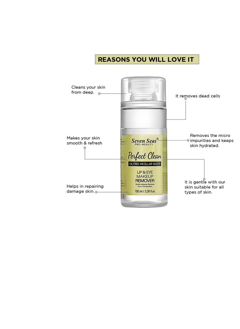 Seven Seas Seven Seas Perfect Clean Lip and Eye Makeup Cleanser Oil Free Micellar Water  - Image 3
