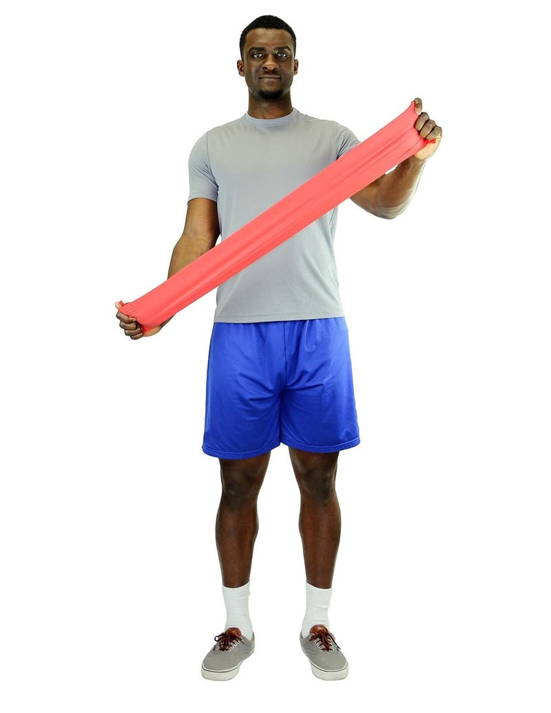 CanDo Singles Low Powder Exercise Band - 4-Foot Red Light Resistance (40 Count) - Image 2