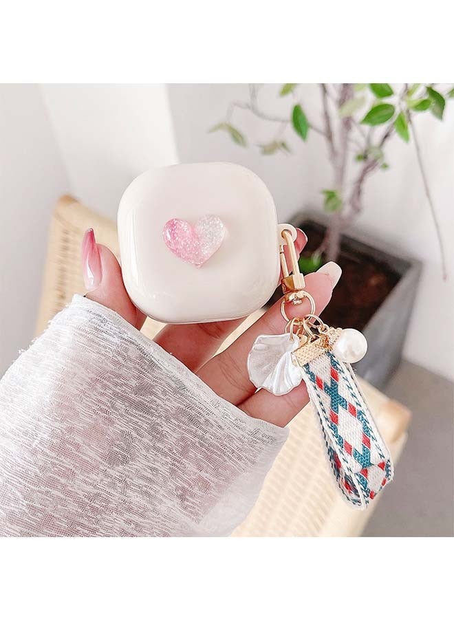 Love Shell Earphone Protective Cover with Keychain for Samsung Galaxy Buds Pro Case/Galaxy Buds 2 Case/Galaxy Buds Live Case - Image 4