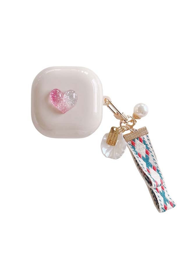 Love Shell Earphone Protective Cover with Keychain for Samsung Galaxy Buds Pro Case/Galaxy Buds 2 Case/Galaxy Buds Live Case - Image 1