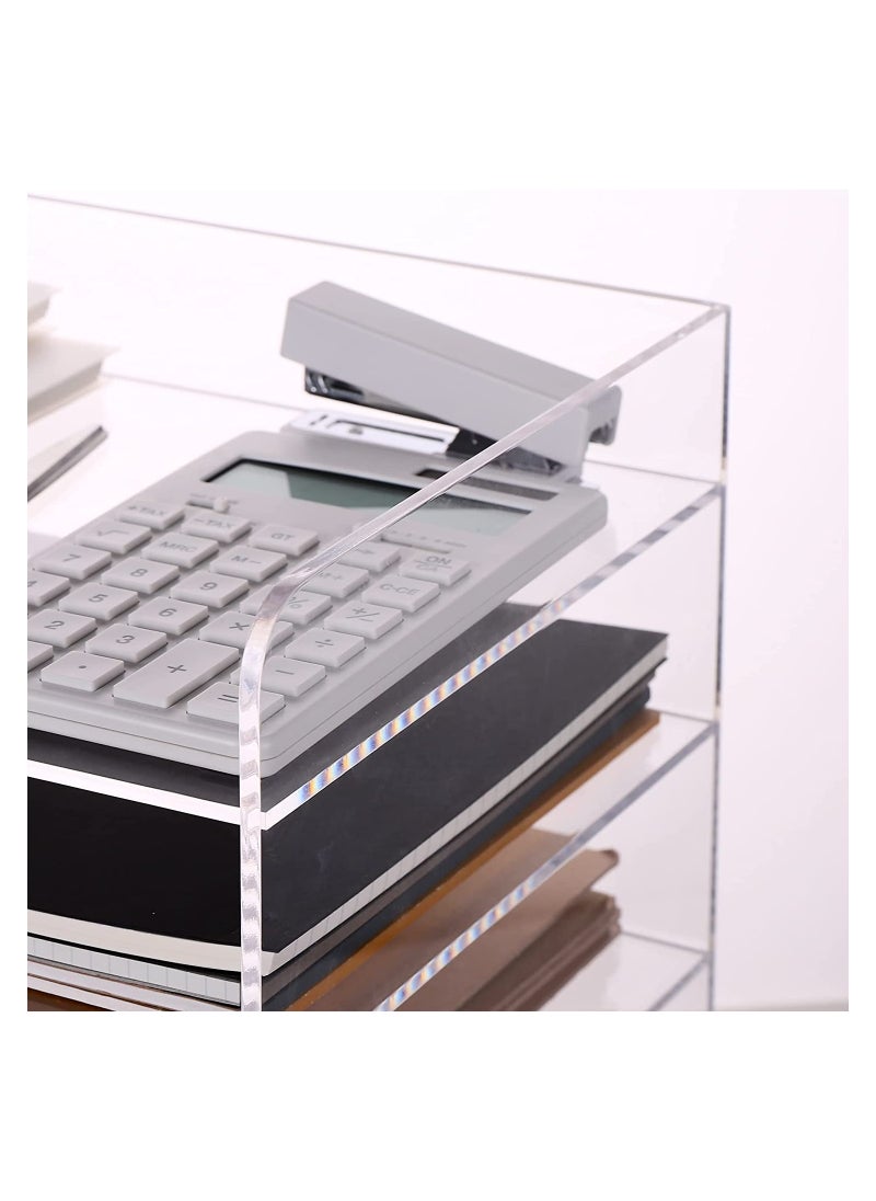 Eworld 5 Tier Clear Acrylic Magazine File Holder Document Storage Organising Stand and Desk Organiser for Files Books and Papers  - Image 4