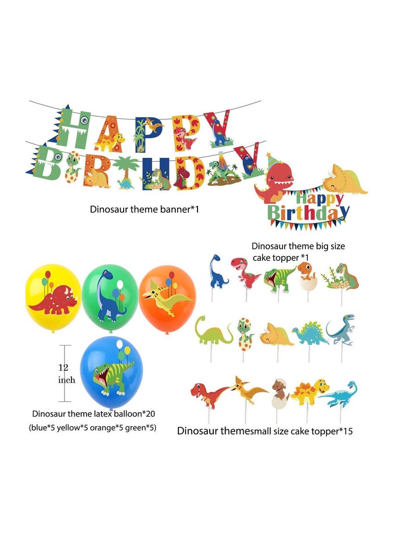 Zikra Dinosaur Birthday Party Decoration Set Balloons Banner Supplies for Boys Men Kids Happy Decor Suit For Baby Shower Decorations - Image 2