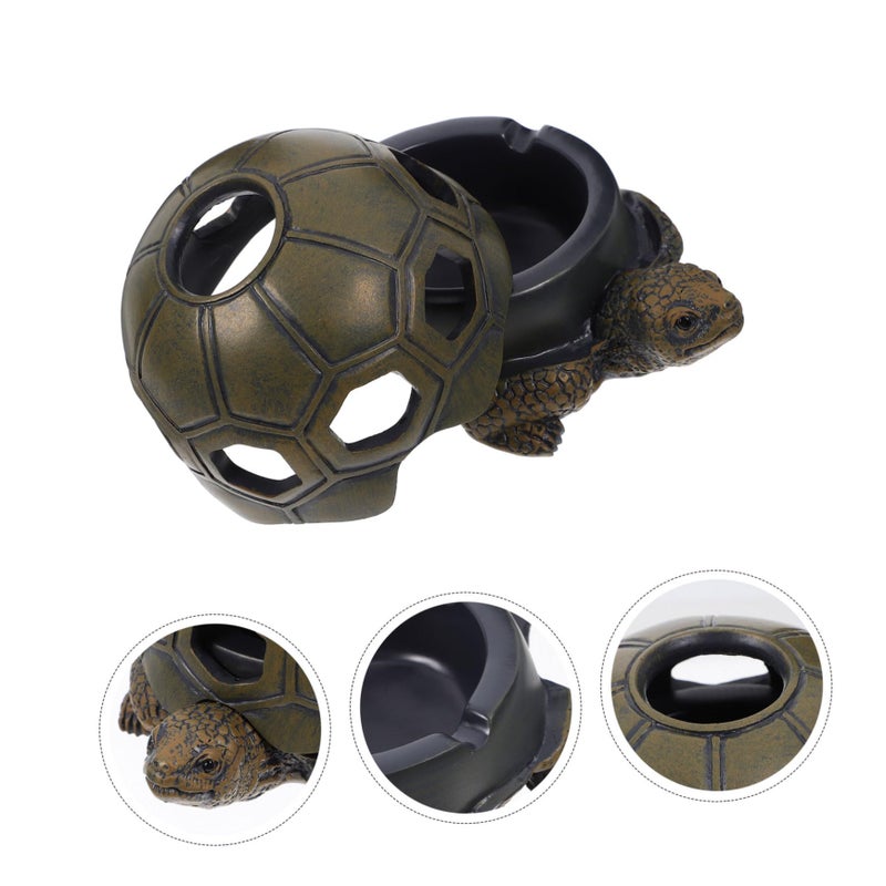 Retro Turtle Ashtray Resin Decorative Ornament for Living Room Bar Office Table Display - Image 4