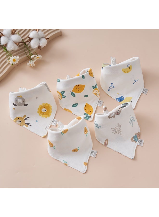 KUYING New 5-Piece Set Baby Drool Bibs 