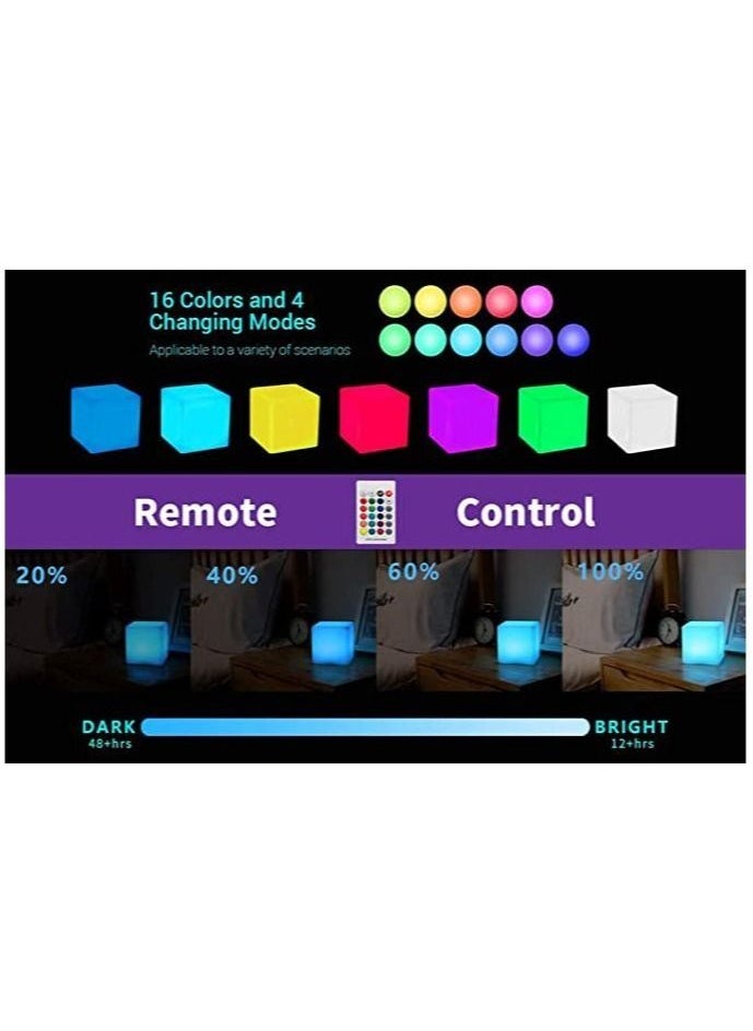 Generic - LED Light Cube Stool Table, Cordless LED Cube Chair Light, New Removable and Easy Charging LED Module, Color Changing and Rechargeable LED Cube for Adult, 30x30x30cm - Image 1
