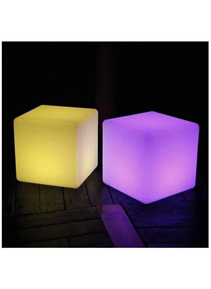 Generic - LED Light Cube Stool Table, Cordless LED Cube Chair Light, New Removable and Easy Charging LED Module, Color Changing and Rechargeable LED Cube for Adult, 30x30x30cm - Image 1