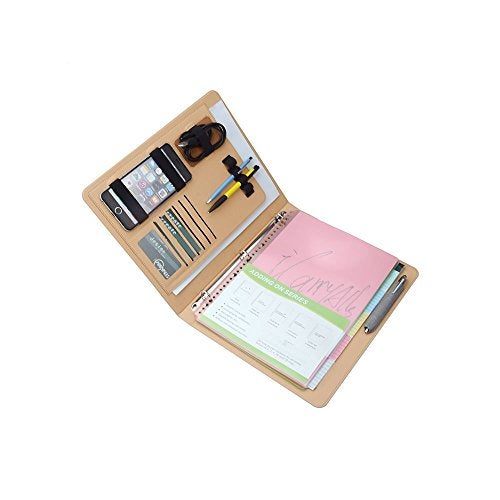 XIAOZHI iCarryAlls 3-Ring Binder Portfolio with 3/4 inch Round Ring,Holds Five Colours Transparent Bags Document Storage, Gray+Gold, 10.2x10.2x12.8 in. (PJW0160-Gray+Gold) - Image 1