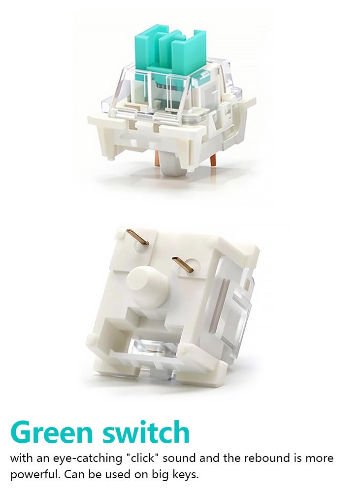 110pcs 3 دبوس لوحة المفاتيح التبديل Clicky خطي لمس الغبار مقاوم التبديل الأخضر RGB LED SMD وحدة تحكم اللعبة مع MX التبديل Outemu ميكانيكية لوحة المفاتيح التبديل - Image 4