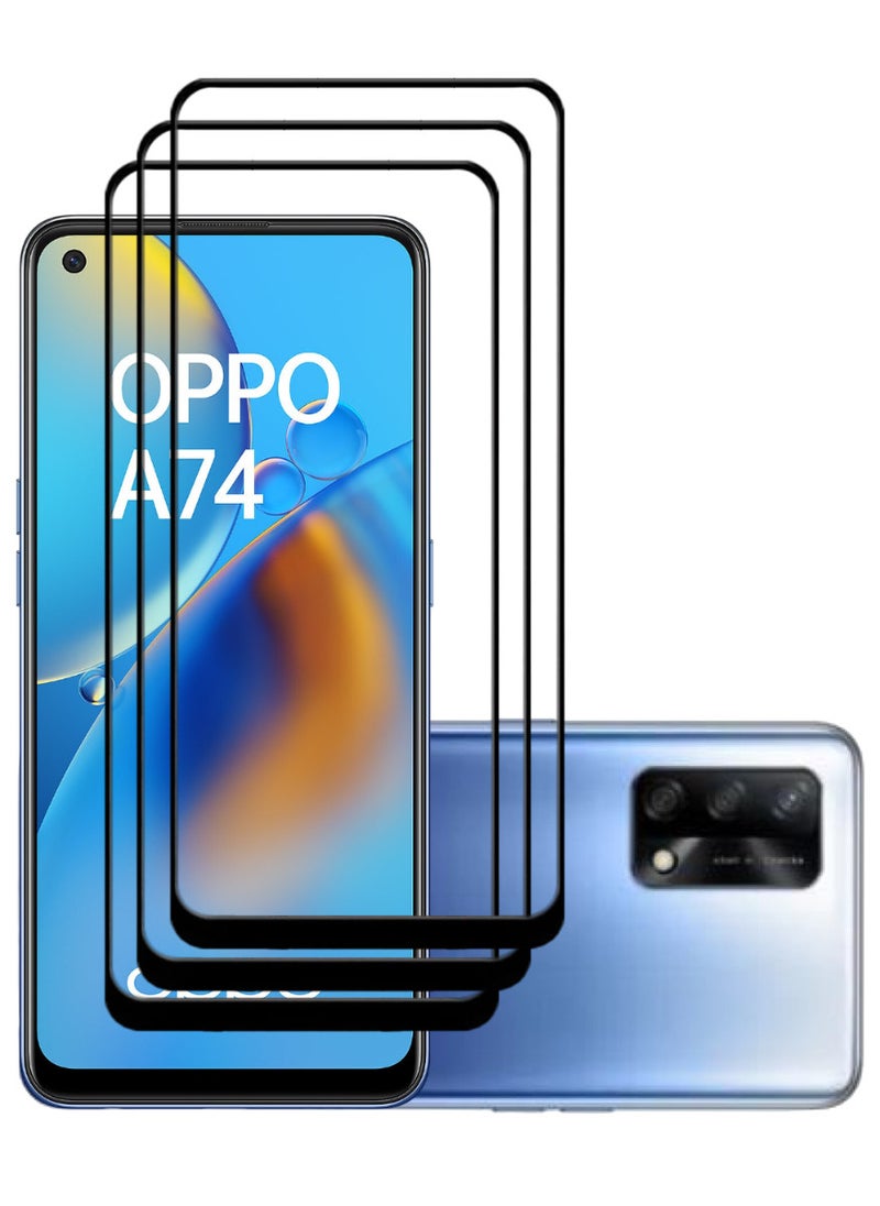 ACLIX 3 Pieces Antistatic ESD Dustproof Premium Quality High Definition Tempered Glass Screen Protector Designed For Oppo A74 - Image 1