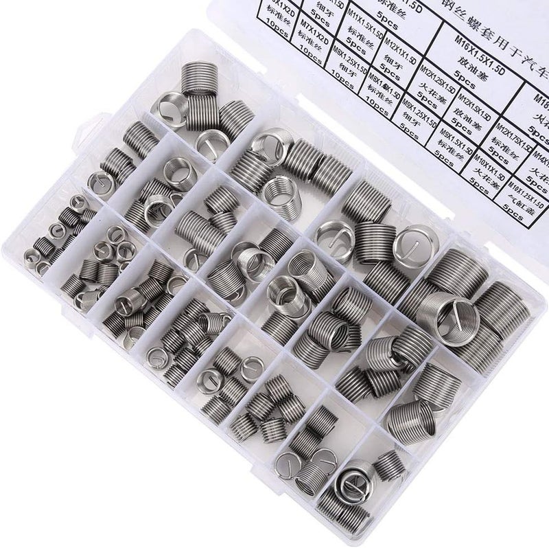 120pcs M6 - M18 Stainless Steel Metric Thread Repair Insert Kit, Thread Repair Tool for Damaged Screw Holes, Includes Storage Case for Auto and Machinery Repair - Image 5