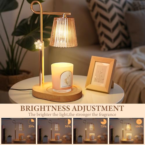 SHARE&CARE Candle Warmer Lamp - Valentine's Festive Metal Wax Melter with Timer & 4 Dimming Modes, Gift-Ready for Women, Christmas, Birthday, Women Gift for Mom, Wife,Her (Gold-St) - Image 3