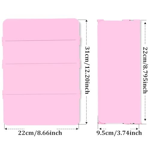 NECEG Nursing Clipboard Foldable-4 Layers Aluminum Nurse Foldable Clipboard Nursing Medical Edition Cheat Sheets, Pocket Size Pen Clip for Nurses Students School and Doctors-Pink - Image 3
